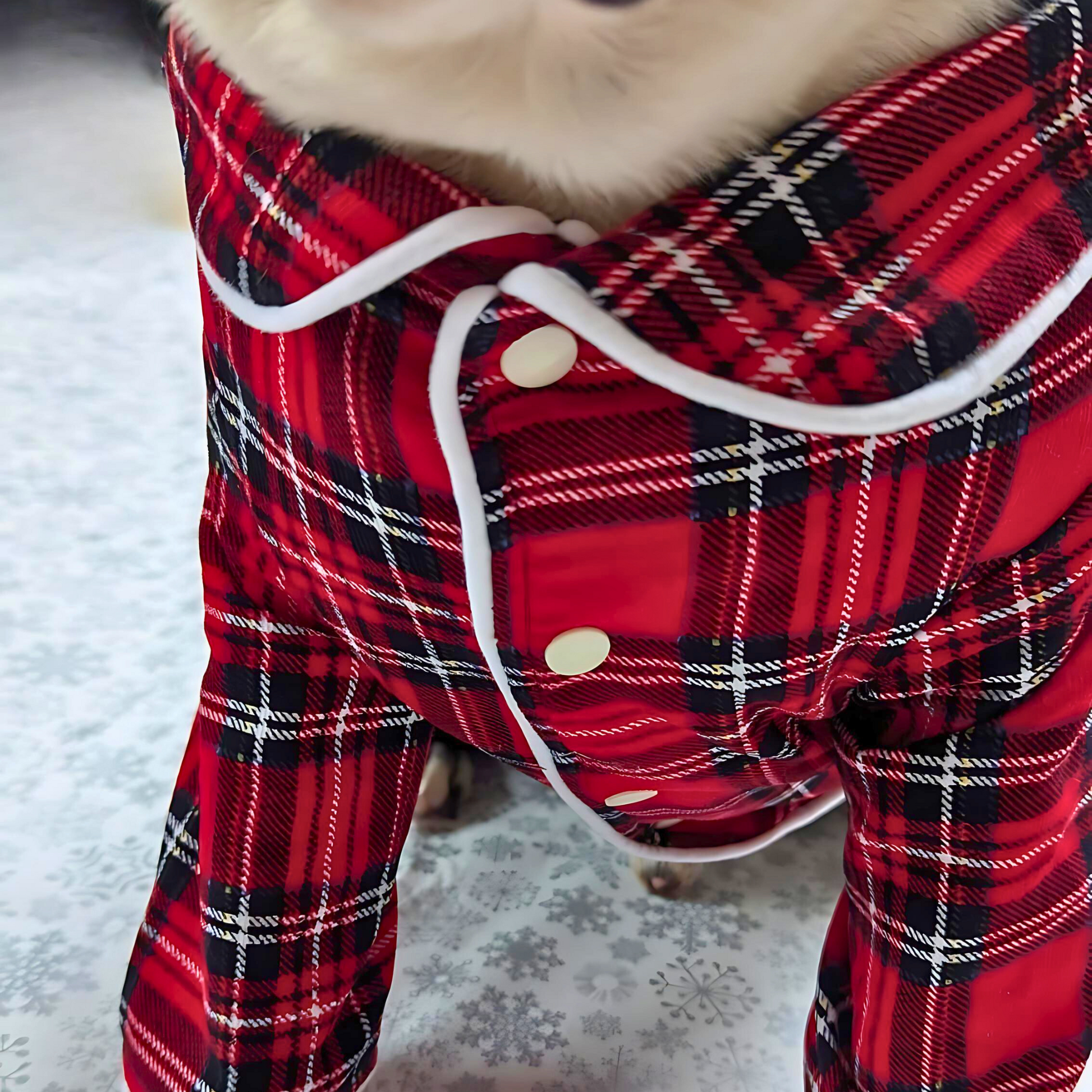 Plaid Doxie Pjs Small Dog Buffalo Plaid Pajamas Cozy Pet Sleepwear