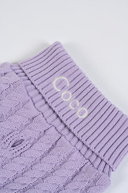 Personalised Classic Knitted Roll Neck Jumper - Lilac