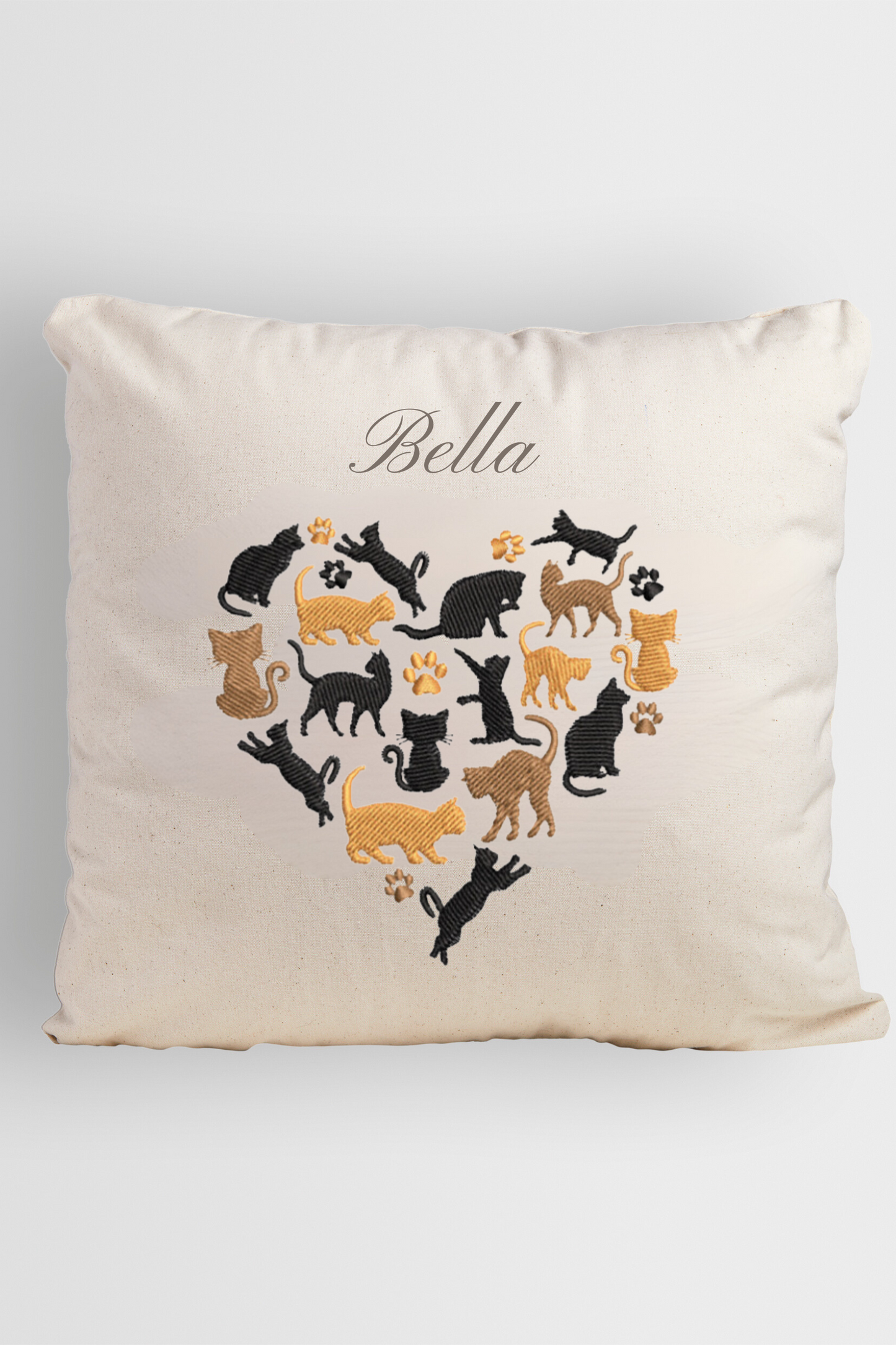 Personalised Cat Heart Cushion