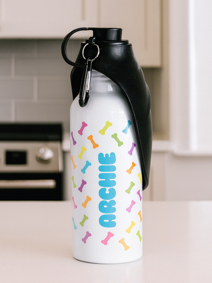 Multicolour Bones Dog Bottle