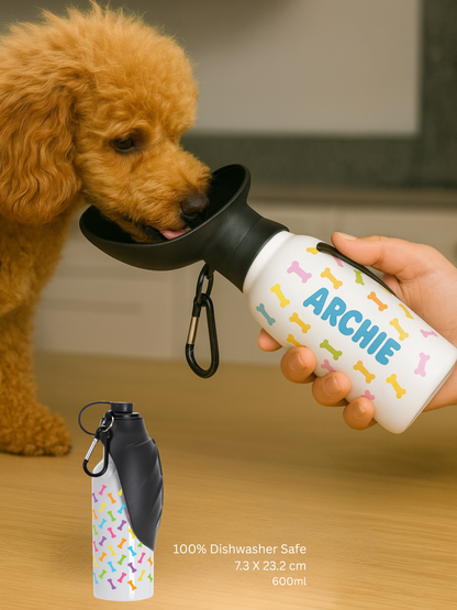 Multicolour Bones Dog Bottle